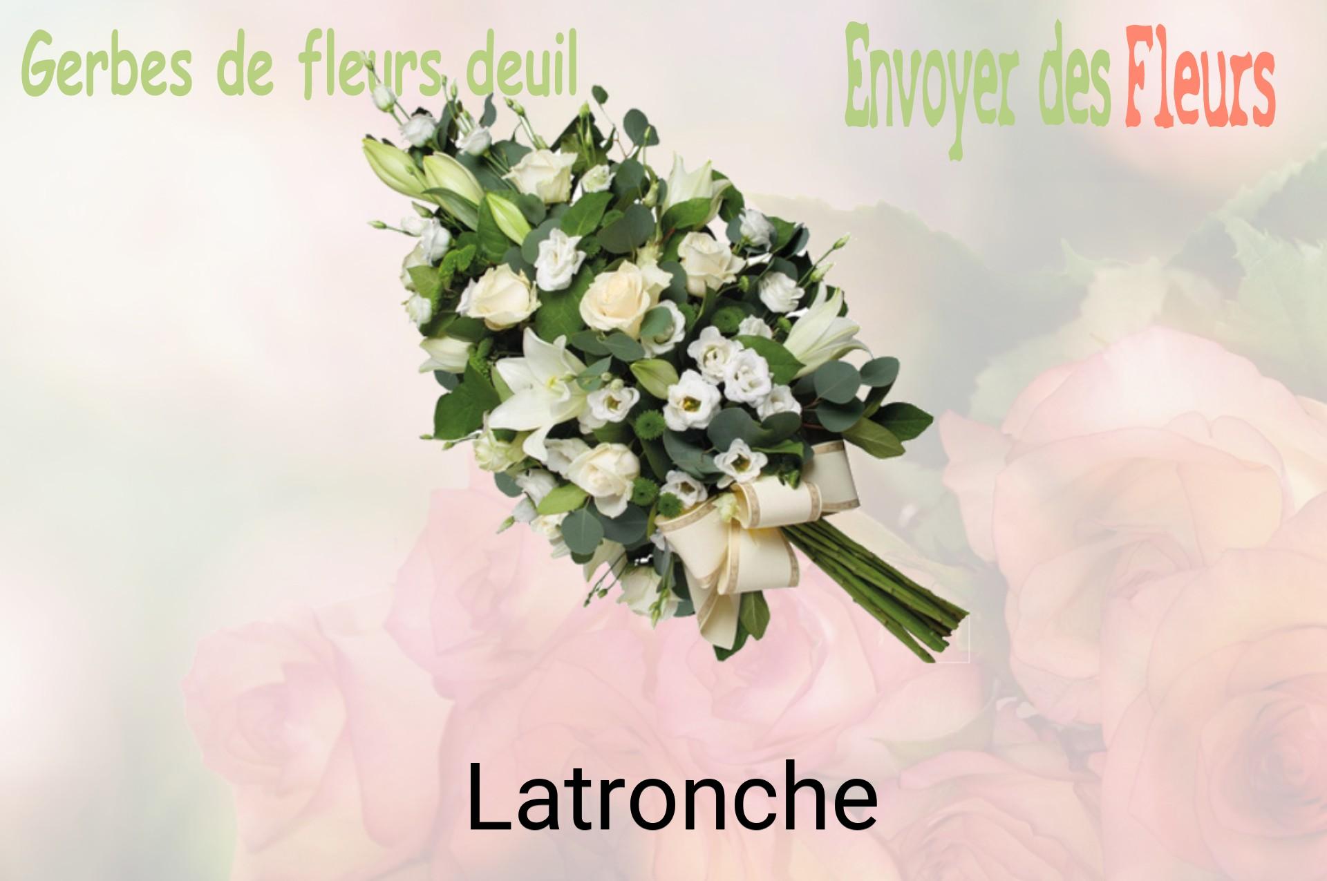 Gerbe de fleurs de deuil livrée à Latronche